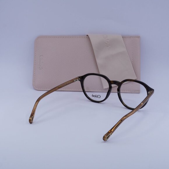 Chloe CH0012O 008 Eyeglasses Dark Havana/Brown 50mm Round Frame - Picture 11 of 11